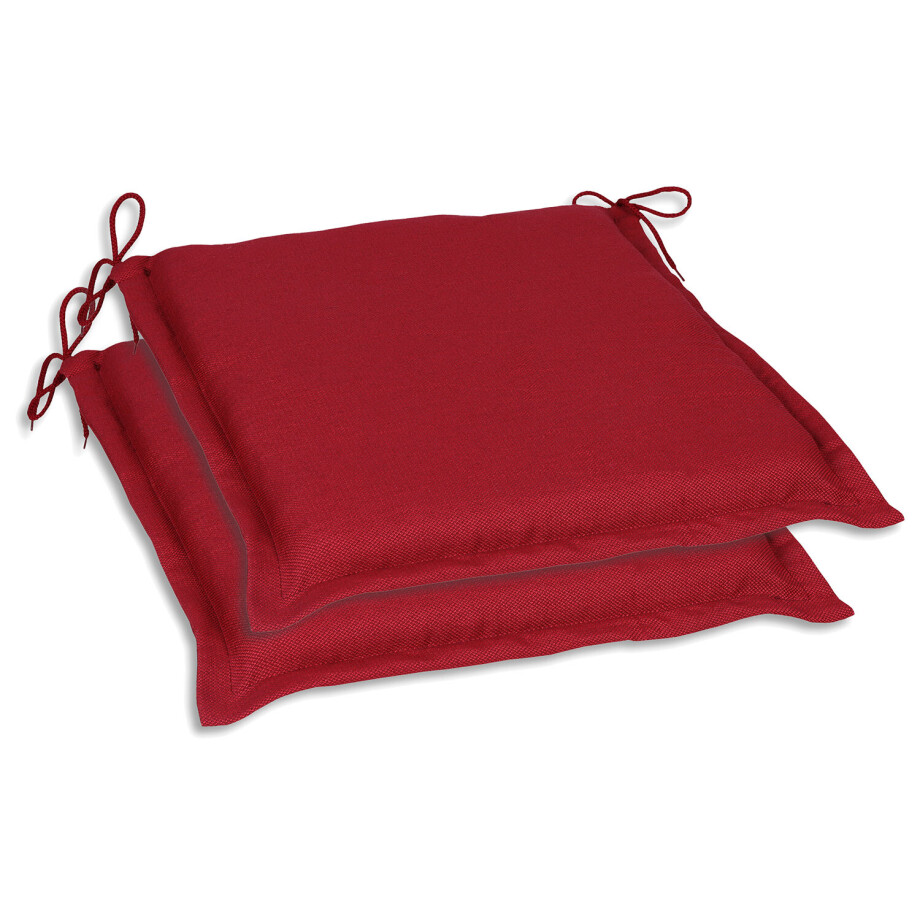 GO-DE Textil Tuinkussen (Set van 2 kussens, Kersenrood) afbeelding 1
