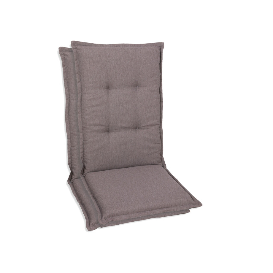 GO-DE Textil Tuinkussen (Stoelkussens voor stoelen met een lange rugleuning, Taupe) afbeelding 1