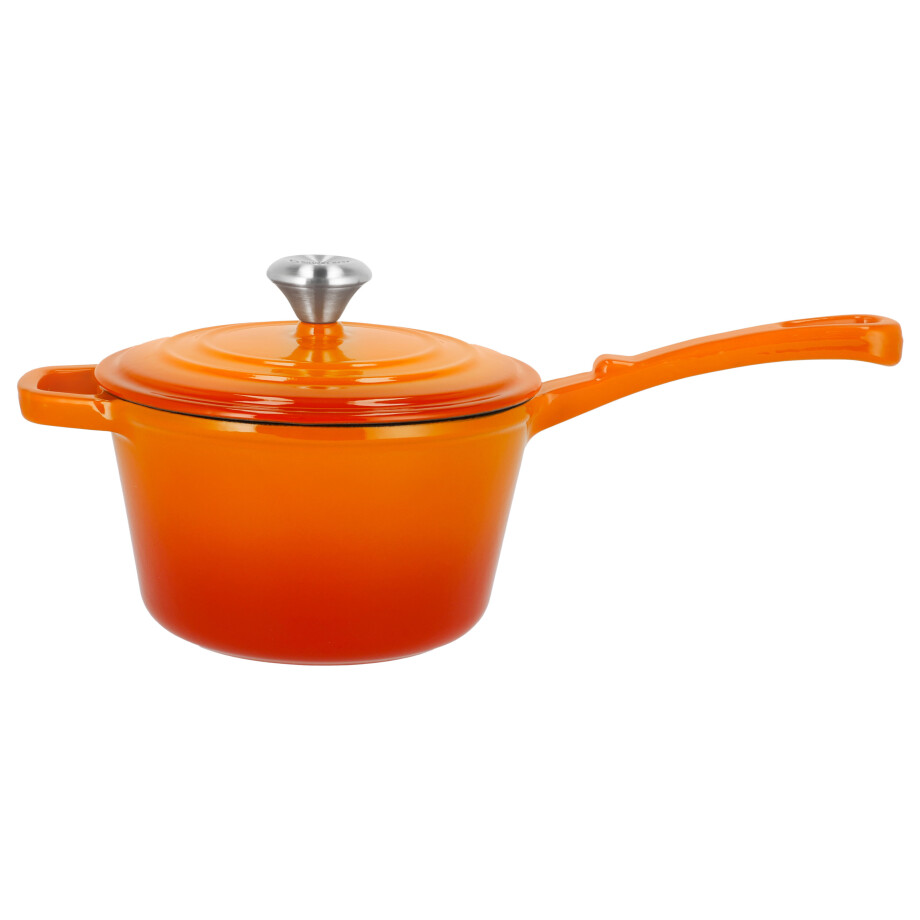 SILVERCREST Gietijzeren steelpan, Ø18 cm (Oranje) SILVERCREST Gietijzeren steelpan, Ø18 cm (Oranje) afbeelding 1