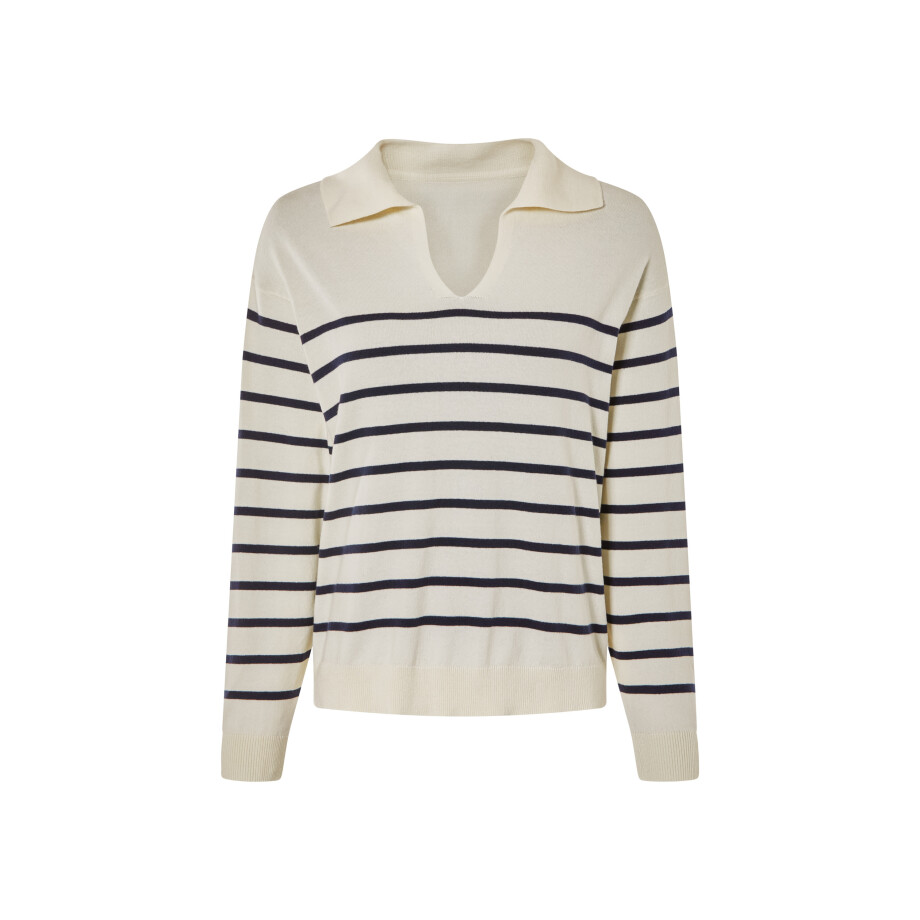 esmara Gebreide dames trui (Wit/gestreept, L (44/46)) afbeelding 1