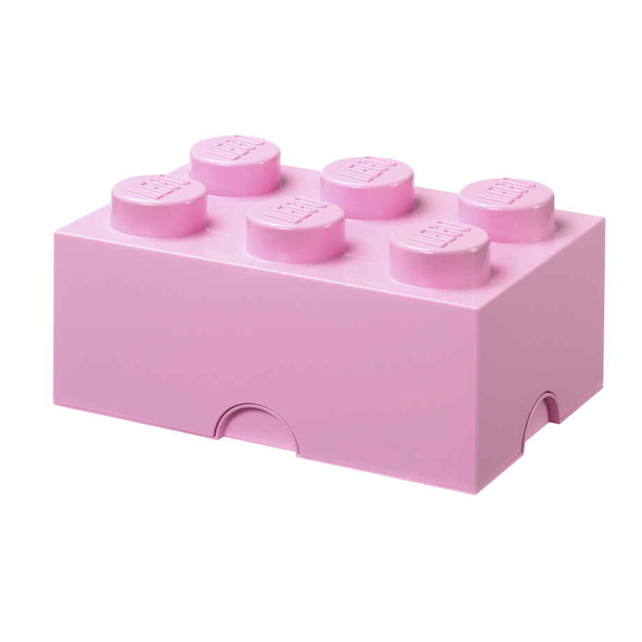LEGO Opbergdoos met 6 noppen, stapelbaar. (Roze) afbeelding 1