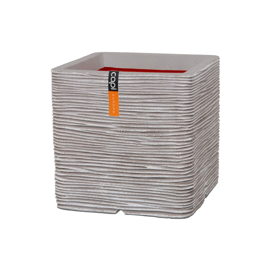 CAPI EUROPE Bloempot vierkant (30 x 30 x 30 cm, Ivoor) afbeelding 1