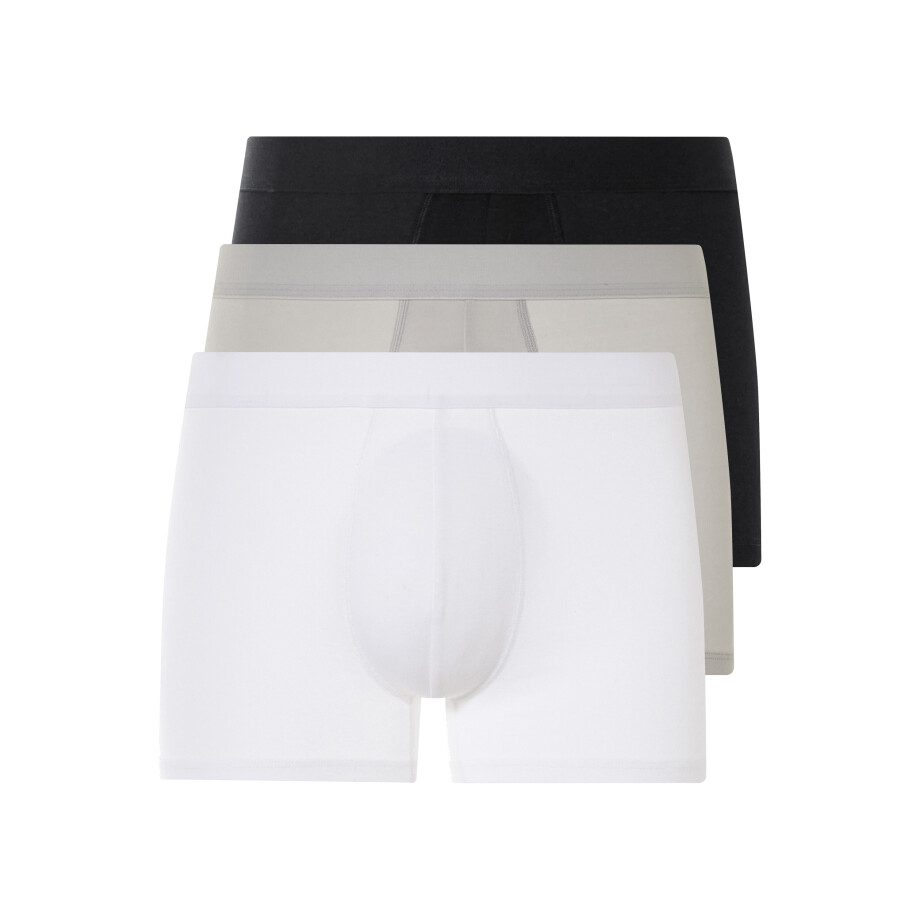 LIVERGY 3 heren boxers (Zwart/Lichtgrijs/Wit, XL) afbeelding 1