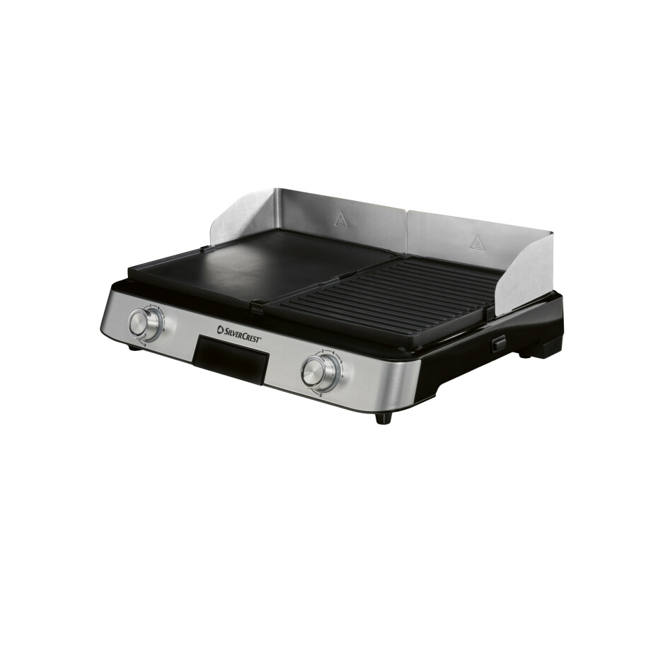 SILVERCREST Tafelgrill 2000 W - 2 aparte grillplaten afbeelding 