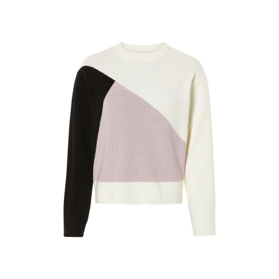 esmara Gebreide dames trui (L (44/46), zwart/wit/roze) afbeelding 1