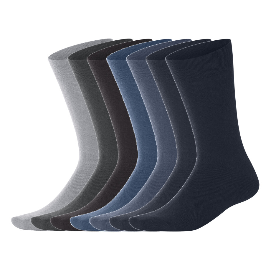 esmara Men 7 Paar heren sokken (grijs/donkergrijs/blauw/marineblauw, 43-46) afbeelding 1