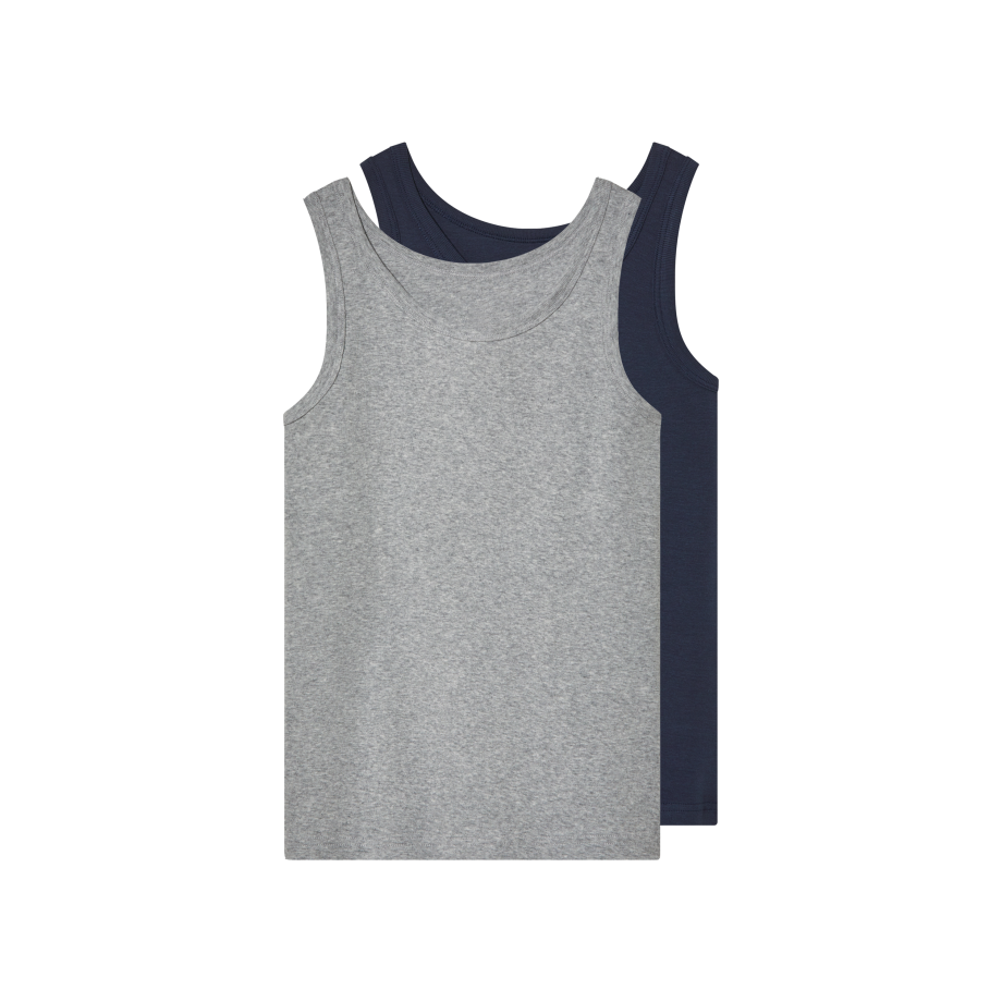 esmara 2 Kinder hemden (Grijs/donkerblauw, 134/140) afbeelding 1