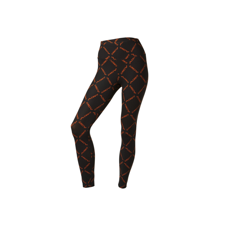 CRIVIT Dames sportlegging (Zwart/oranje, S (36/38)) afbeelding 1