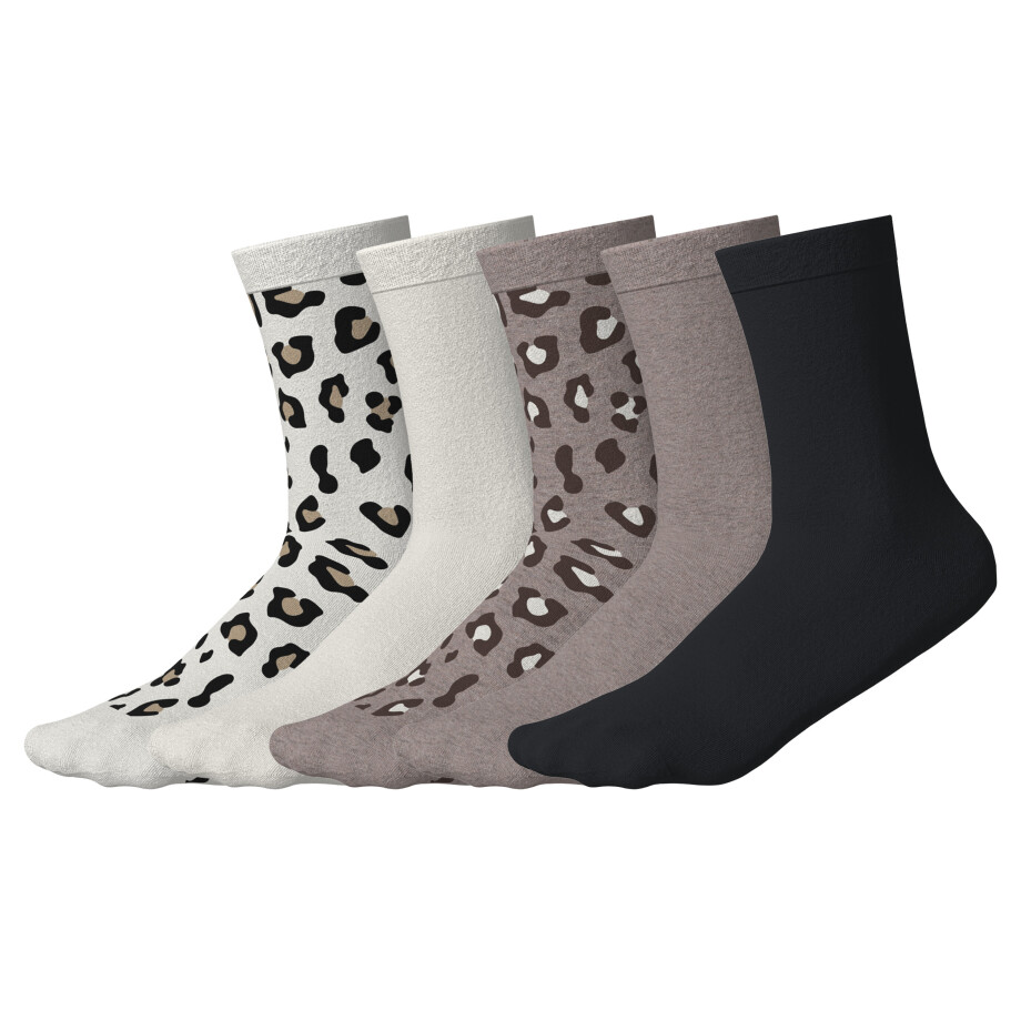 ESMARA 5 Paar dames sokken (gedessineerd/wit/beige/zwart, 39-42) ESMARA 5 Paar dames sokken (gedessineerd/wit/beige/zwart, 39-42) afbeelding 1