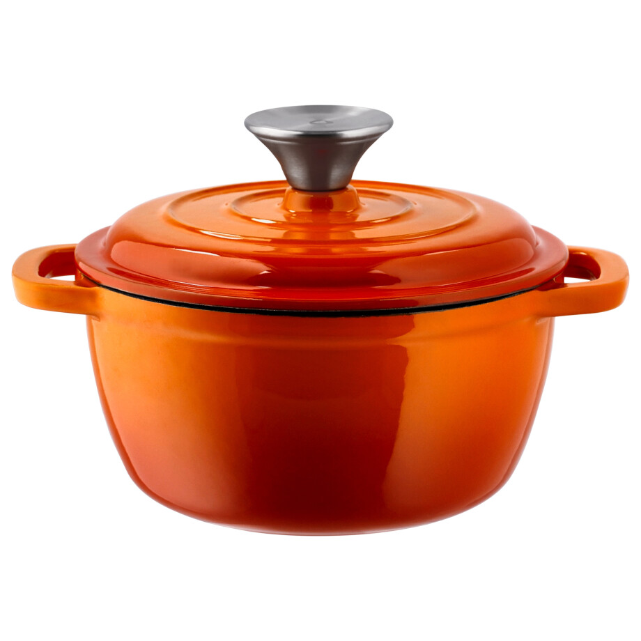 SILVERCREST Gietijzeren pan 16 cm 1,3 L (Oranje) afbeelding 1