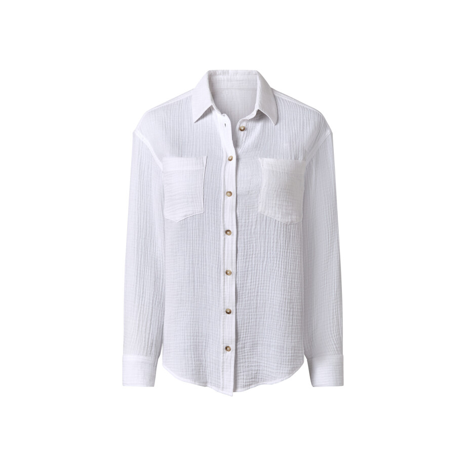 esmara Mousseline dames blouse (Wit, 34) afbeelding 1