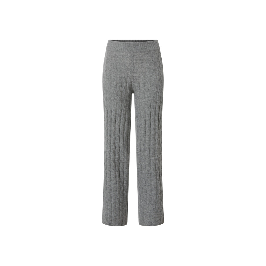 ESMARA Dames gebreide broek, met kabelpatroon (Grijs, XS (32/34)) afbeelding 1