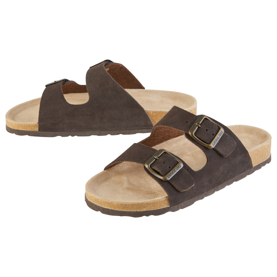 esmara Dames leren sandalen (Bruin, 39) afbeelding 1