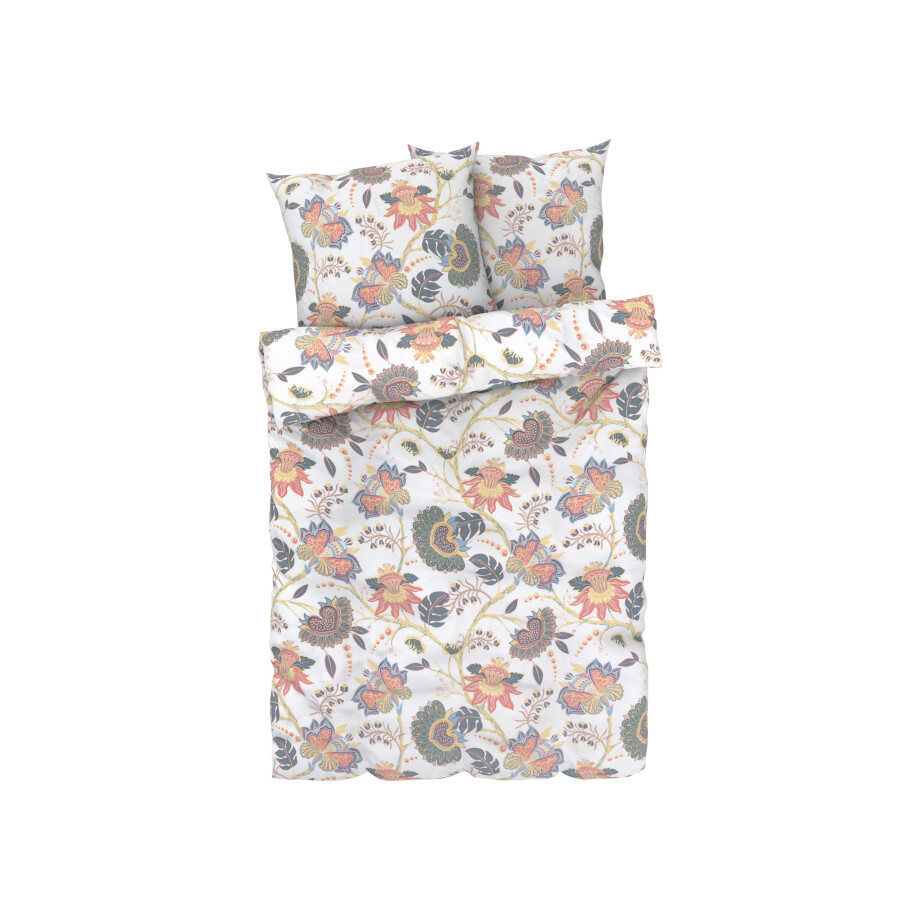 LIVARNO home Satijnen dekbedovertrek 200 x 200 cm (Bloemen/wit) LIVARNO home Satijnen dekbedovertrek 200 x 200 cm (Bloemen/wit) afbeelding 1