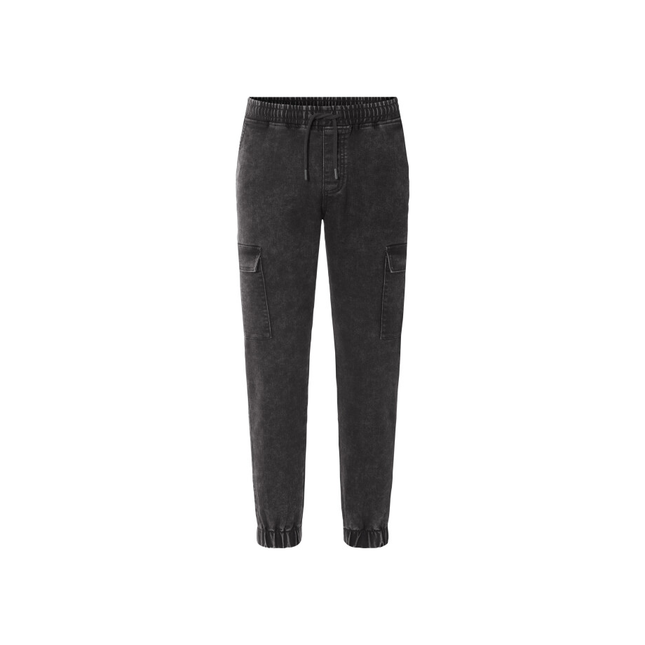 LIVERGY Heren denim joggers (Grijs, L) afbeelding 1