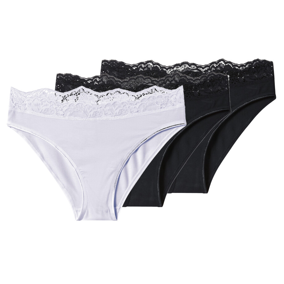 esmara 3 Dames onderbroeken (Zwart/wit, L (44/46)) esmara 3 Dames onderbroeken (Zwart/wit, L (44/46)) afbeelding 1