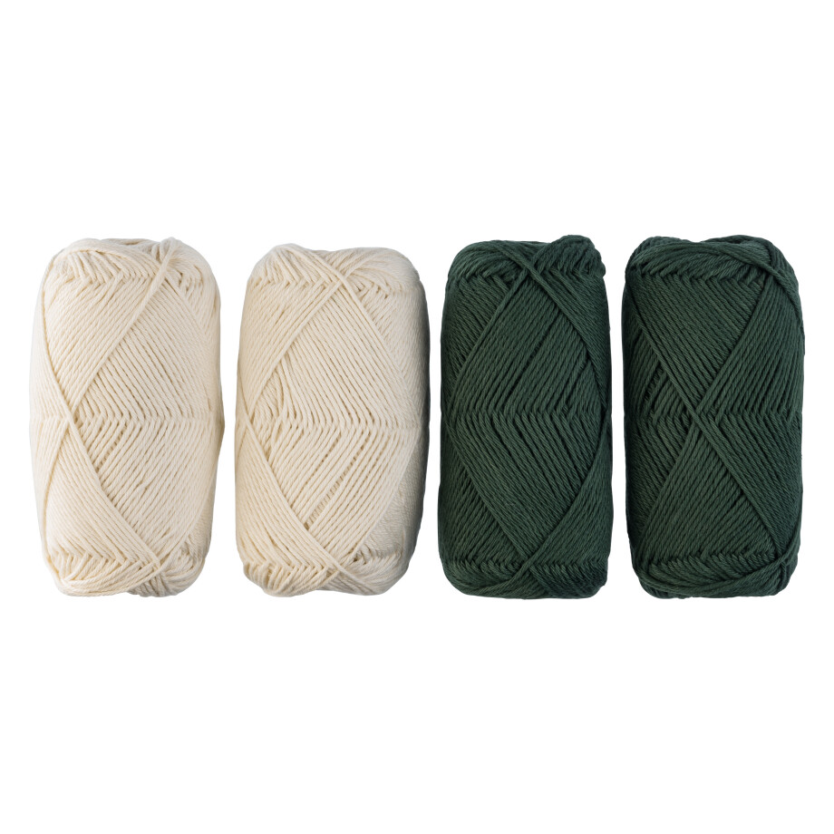 crelando Katoengaren set 4 x 50 g (Beige/olijf) crelando Katoengaren set 4 x 50 g (Beige/olijf) afbeelding 1