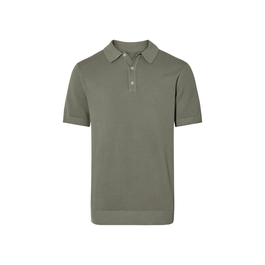 esmara Men Gebreid heren poloshirt (Kaki, XL) afbeelding 1