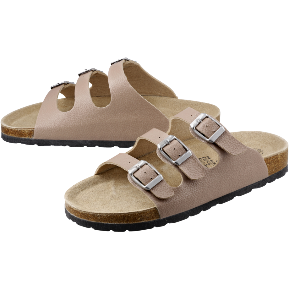 esmara Leren dames slippers (Taupe, 37) afbeelding 1