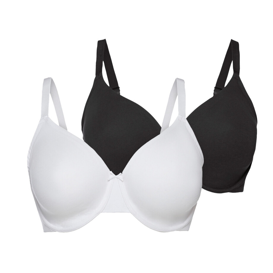 esmara 2 dames beugel-bh's (90E, Zwart/wit) esmara 2 dames beugel-bh's (90E, Zwart/wit) afbeelding 1