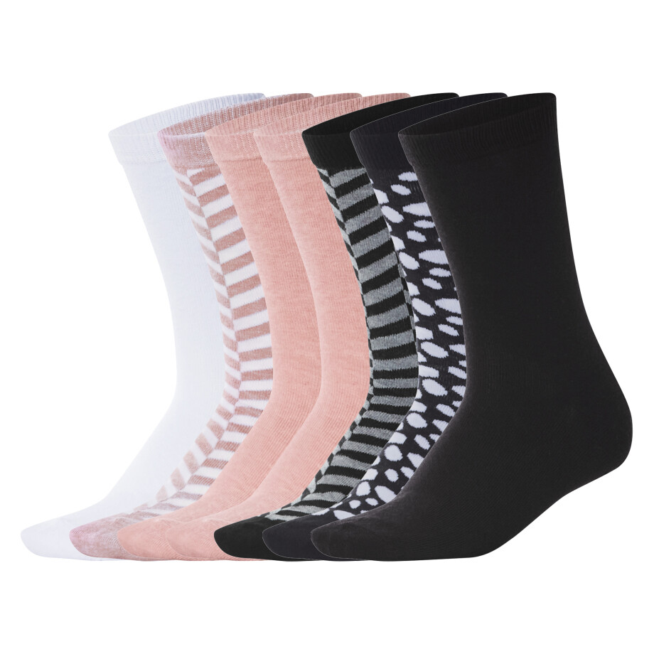 esmara 7 Paar dames sokken (Roze/wit/zwart, 39-42) esmara 7 Paar dames sokken (Roze/wit/zwart, 39-42) afbeelding 1