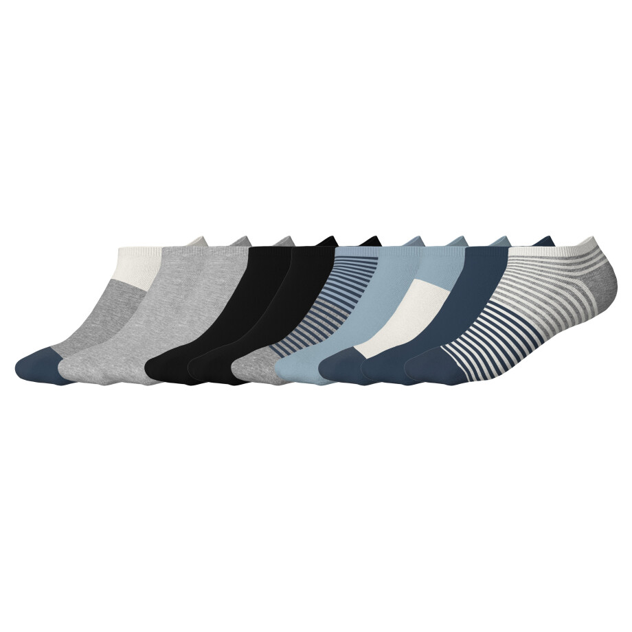Esmara Kids 10 Paar kinder enkelsokken (Blauw/Grijs/Zwart, 31-34) afbeelding 1