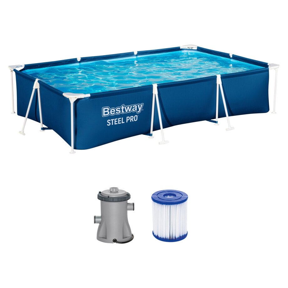 Bestway Zwembad Steel Pro™ Frame met filterpomp 300 x 201 x 66 cm afbeelding 1