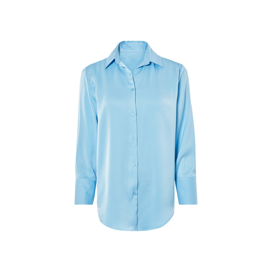 esmara Satijnen dames blouse (Blauw, 38) esmara Satijnen dames blouse (Blauw, 38) afbeelding 1