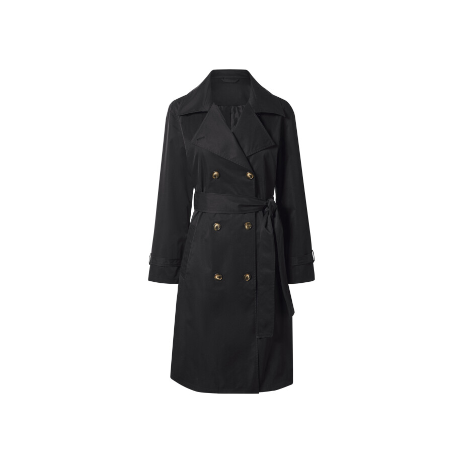 esmara Dames trenchcoat (Zwart, M (40/42)) afbeelding 1