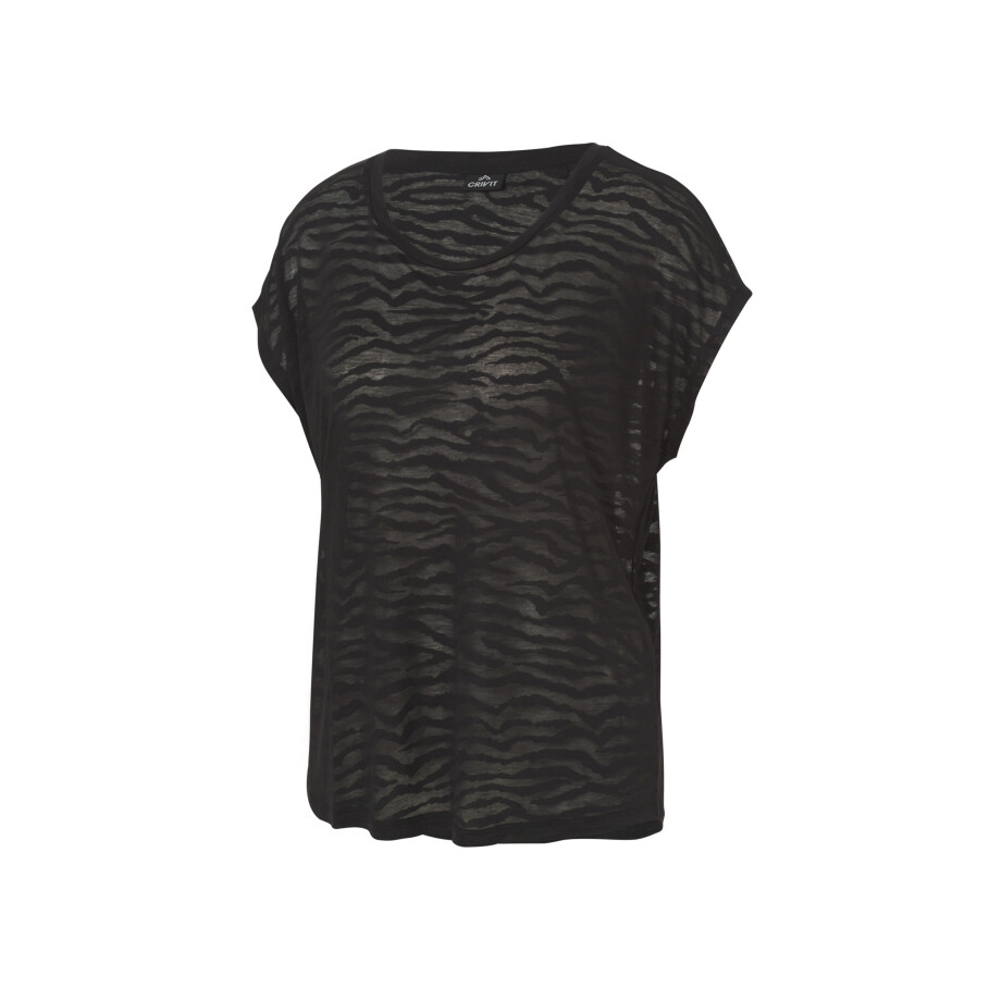 CRIVIT Dames sportshirt (Zwart met print, XS (32/34)) afbeelding 1