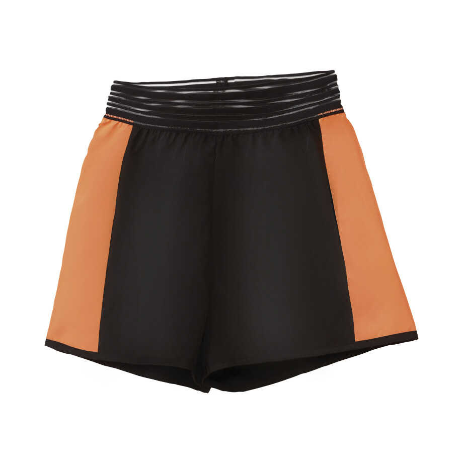 CRIVIT Dames korte sportbroek (L (44/46), Zwart/oranje) afbeelding 1