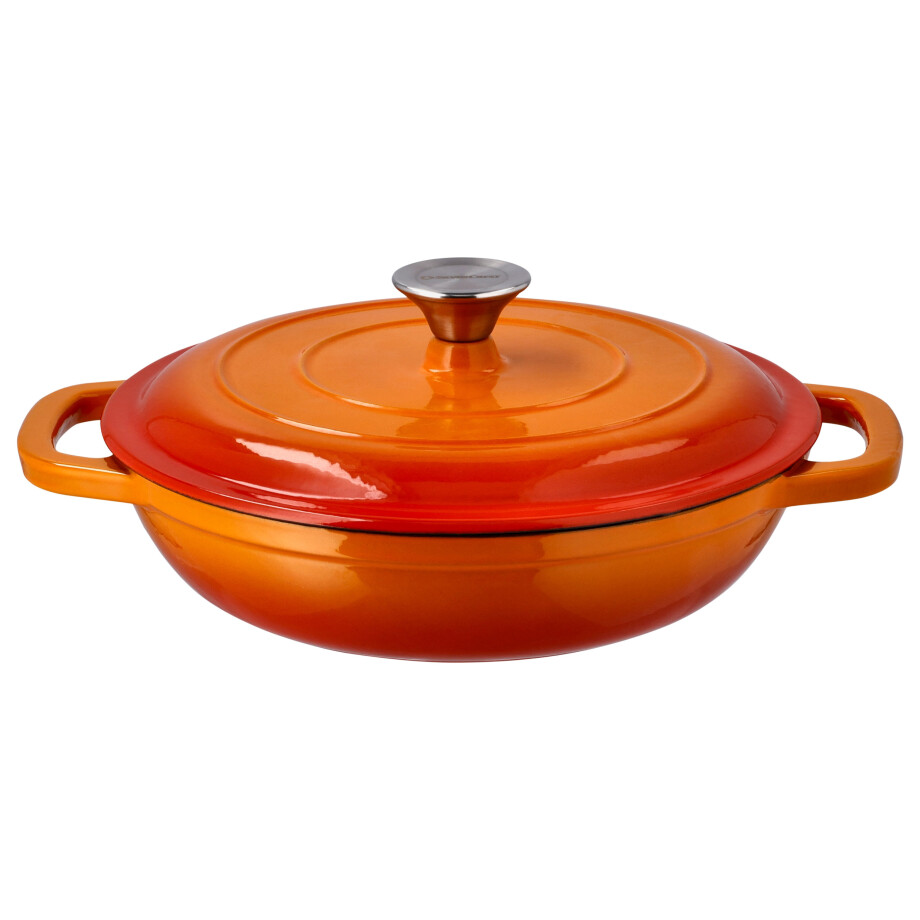 SILVERCREST Gietijzeren pan 26 cm 2,4 L (Oranje) afbeelding 1