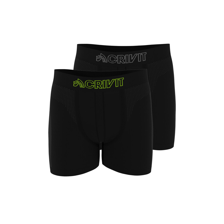 CRIVIT Set van 2 heren sportboxers (Zwart/geel, XL) afbeelding 1