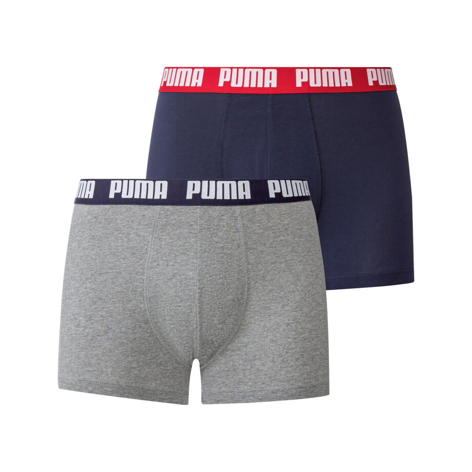 Puma Set van 2 heren boxers (Blauw/grijs, M) afbeelding 1