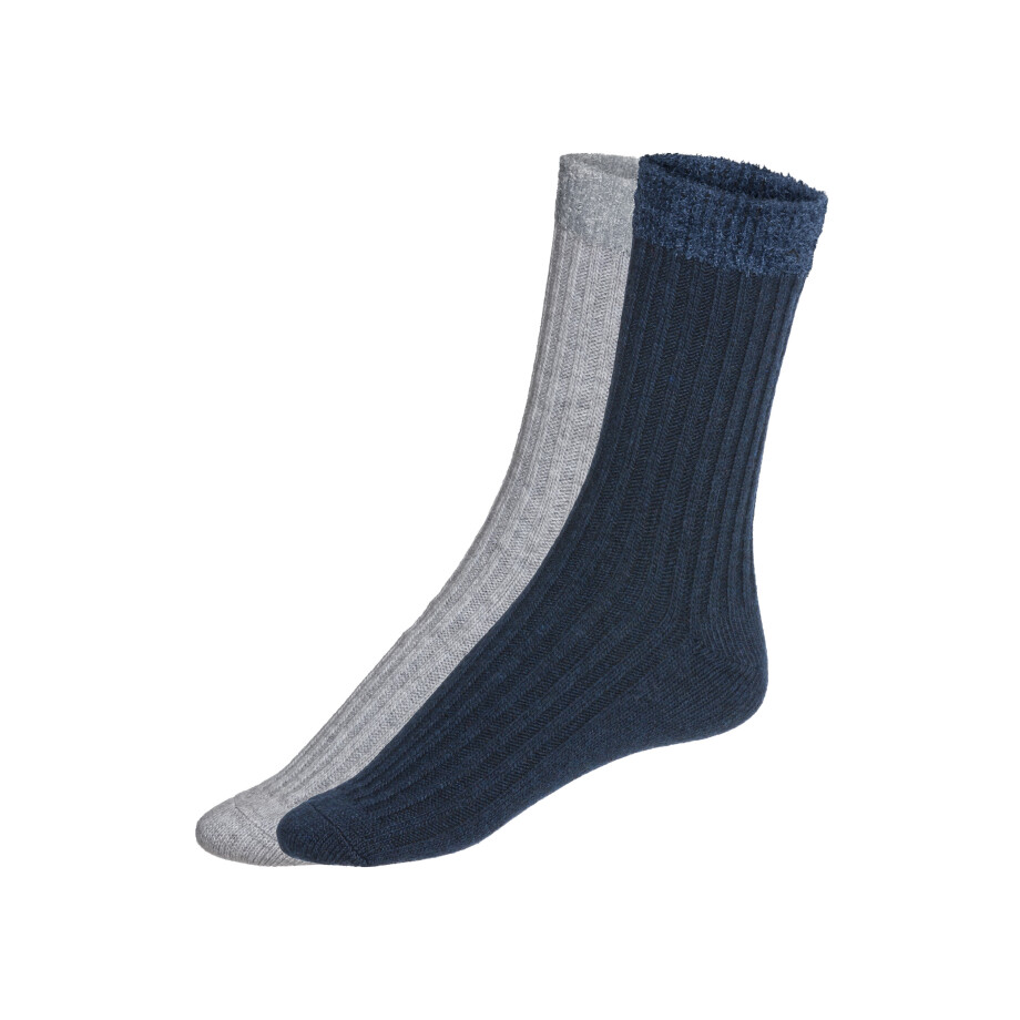 esmara 2 paar dames sokken (39-42, Blauw/grijs) afbeelding 1