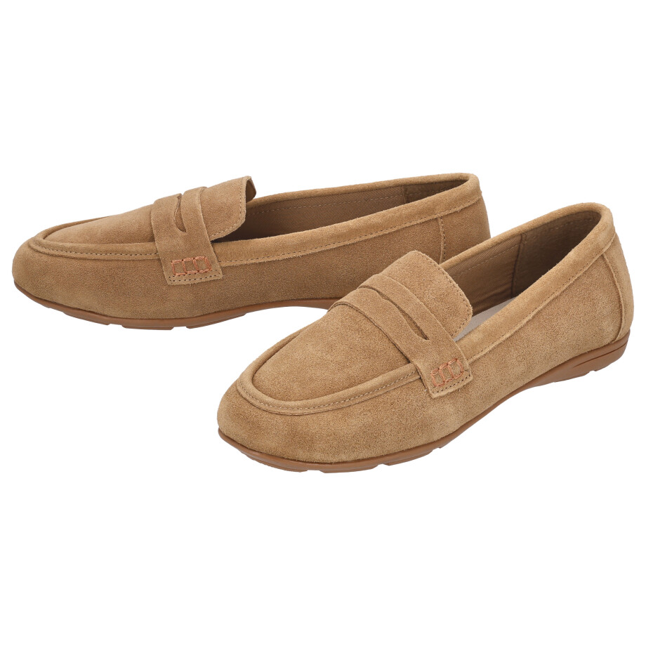 esmara Leren dames loafers (Bruin, 36) afbeelding 1