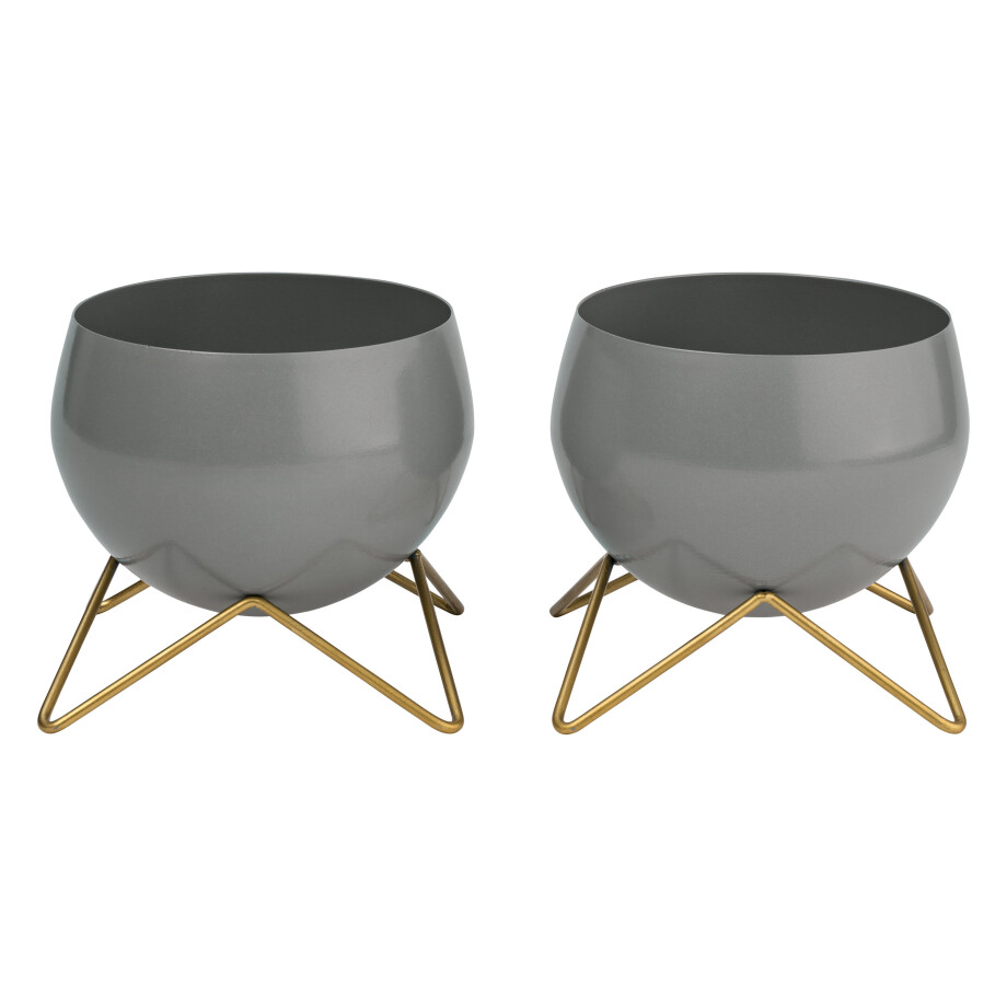 LIVARNO home Decoratieve bloempot (klein grijs, set van 2) LIVARNO home Decoratieve bloempot (klein grijs, set van 2) afbeelding 1