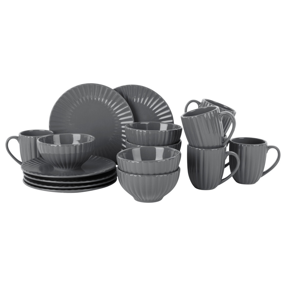 LIVARNO home Serviesset, 18-delig (Grijs) LIVARNO home Serviesset, 18-delig (Grijs) afbeelding 1
