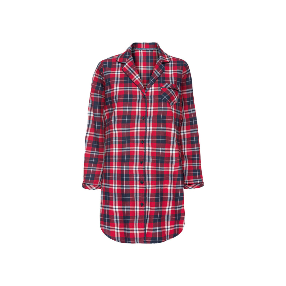 esmara Dames oversized shirt (geruit/rood, L (44/46)) afbeelding 1