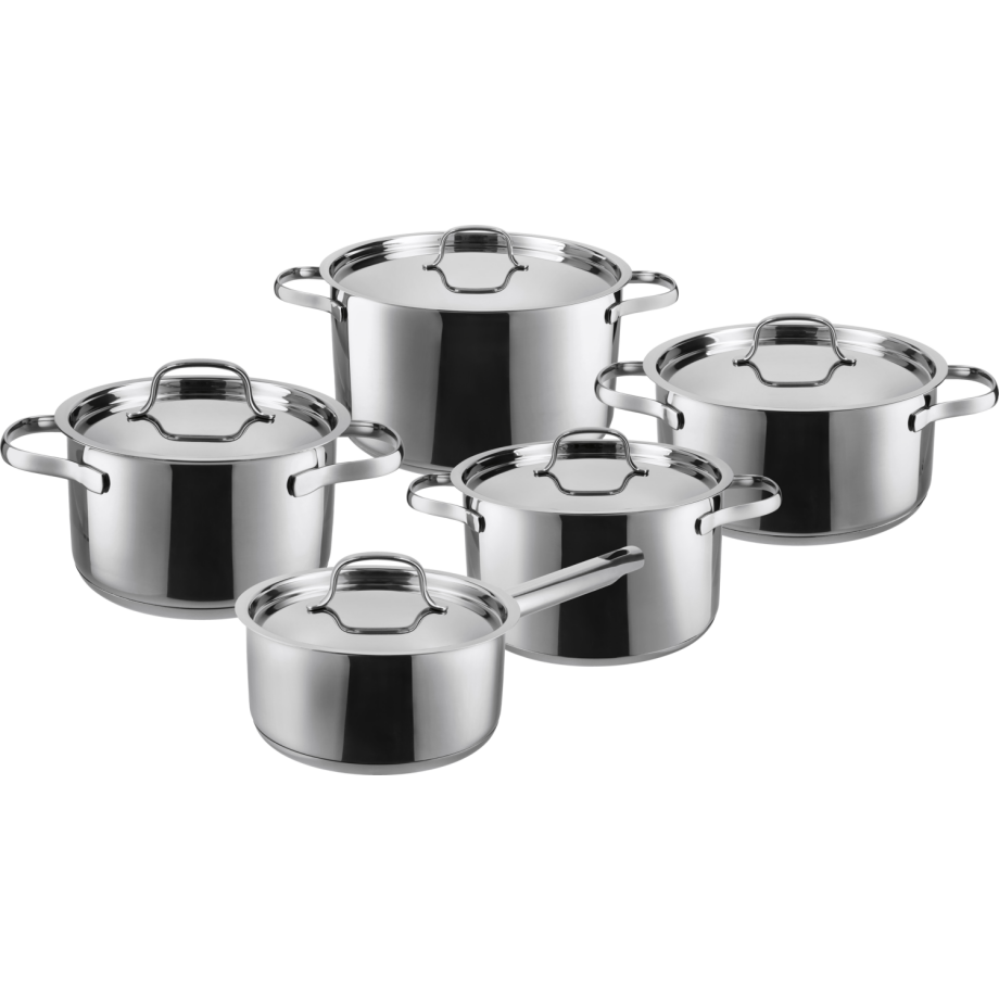 SILVERCREST RVS pannenset, 5-delig (RVS deksel) afbeelding 
