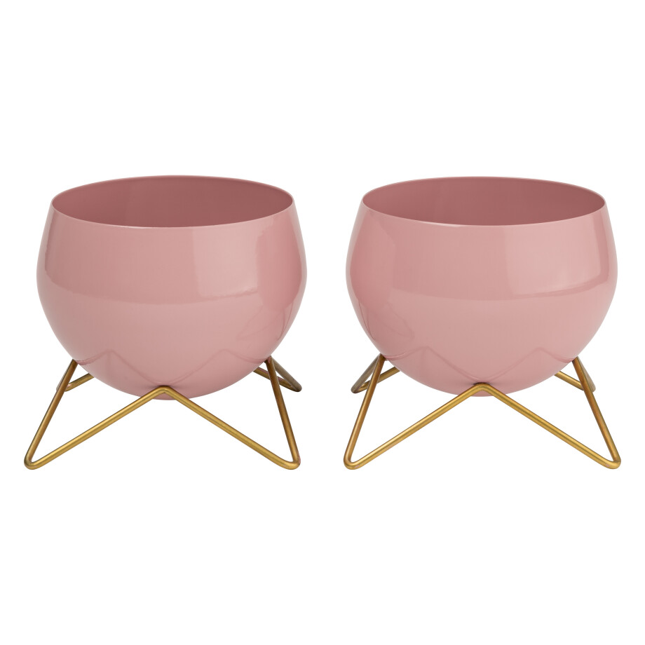 LIVARNO home Metalen bloempotten (klein roze, set van 2) LIVARNO home Metalen bloempotten (klein roze, set van 2) afbeelding 1