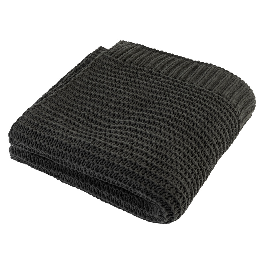 LIVARNO home Plaid 125 x 140 cm (Donkergroen) LIVARNO home Plaid 125 x 140 cm (Donkergroen) afbeelding 1