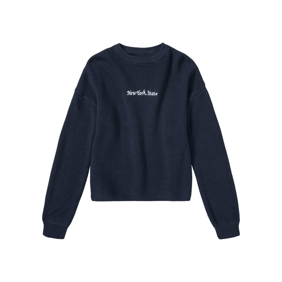 pepperts! Meisjes gebreide pullover (146/152, Marineblauw) afbeelding 1