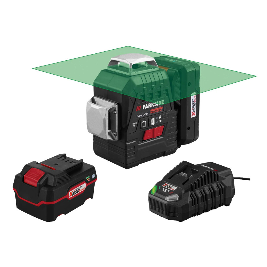 PARKSIDE Accu-kruislijnlaser 20 V, met accu 4 Ah en snellader 4,5 A afbeelding 1