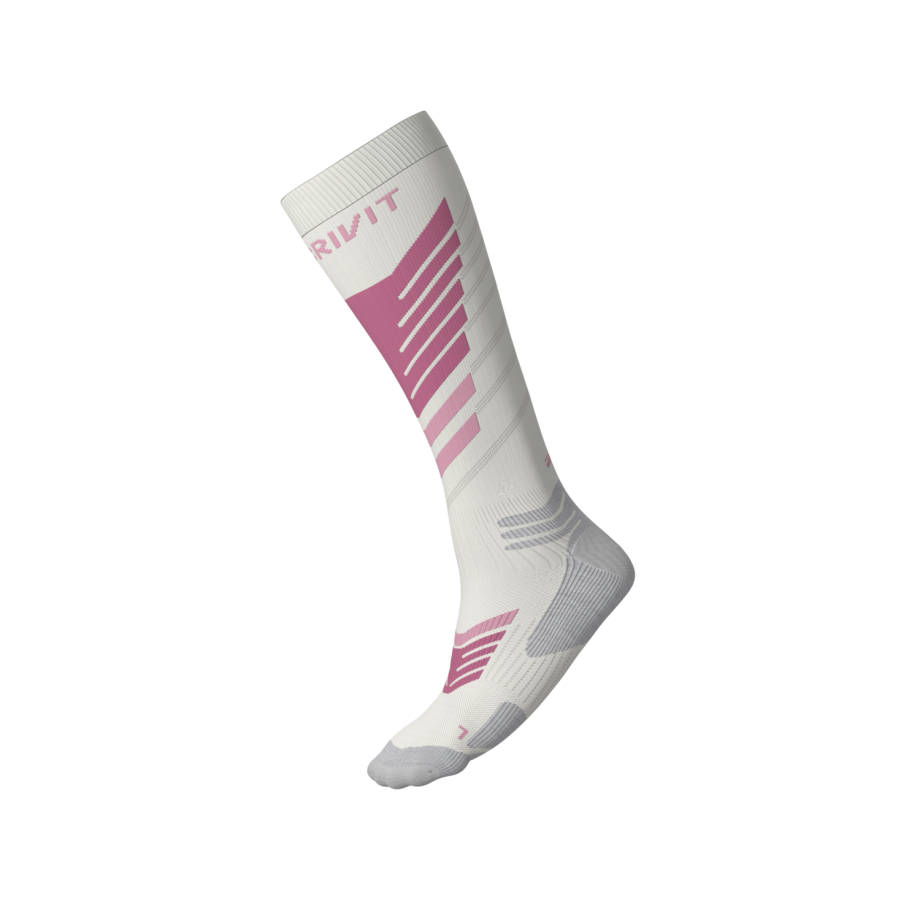 CRIVIT Unisex Premium-Ski-Funktionsokken, 1 paar (Wit/roze, 35/36) afbeelding 1