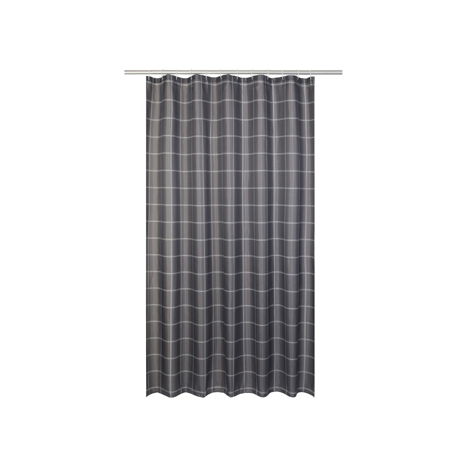 LIVARNO home Douchegordijn 180 x 200 cm (grijs geruit) afbeelding 1