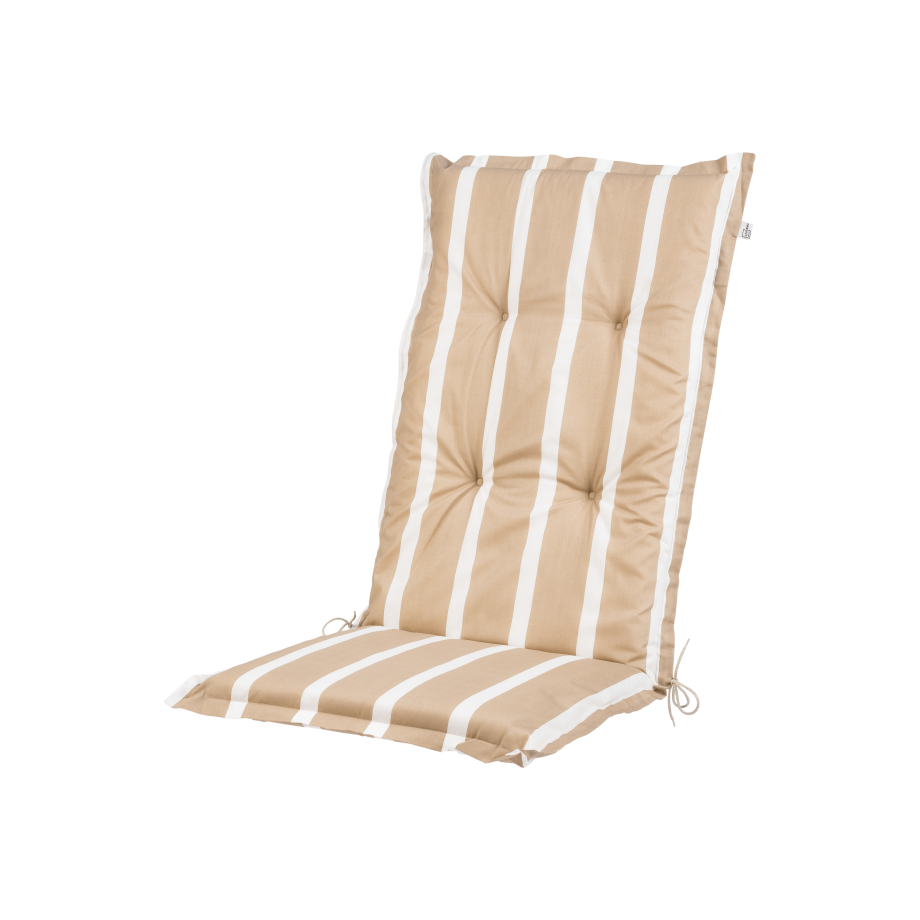 LIVARNO HOME Tuinstoelkussen hoge rug Valencia/Miami (Strepen/beige) afbeelding 1