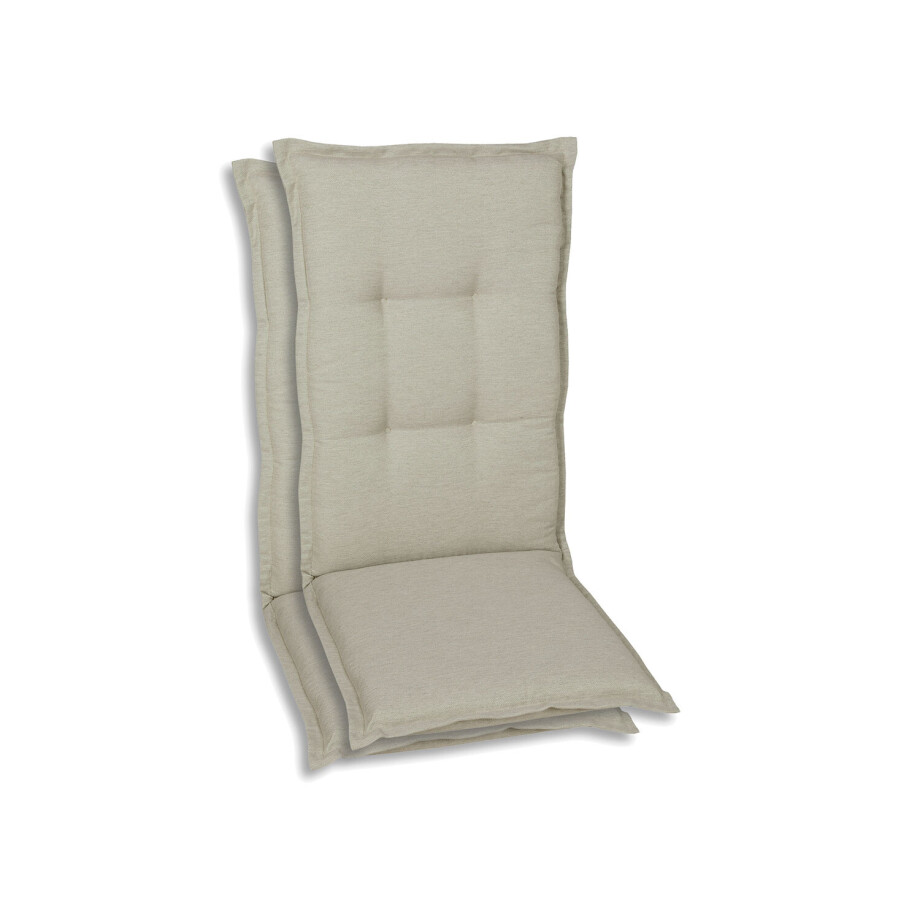 GO-DE Textil Tuinkussen (Stoelkussens voor stoelen met een lange rugleuning, Beige) afbeelding 1
