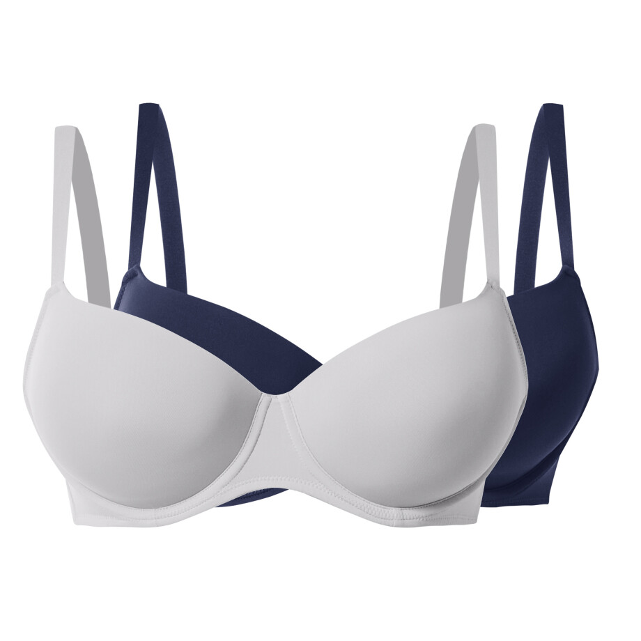 esmara Set van 2 BH's - Plus size (Donkerblauw/grijs, 90D) esmara Set van 2 BH's - Plus size (Donkerblauw/grijs, 90D) afbeelding 1