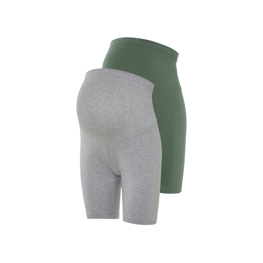 esmara 2 korte dames zwangerschapsbroeken (groen/grijs, XL (48/50)) esmara 2 korte dames zwangerschapsbroeken (groen/grijs, XL (48/50)) afbeelding 1